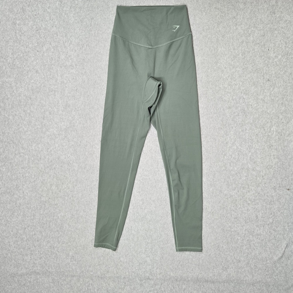 Gymshark Women Activewear Pants XS Green Elevate Legging Logo 25" Inseam